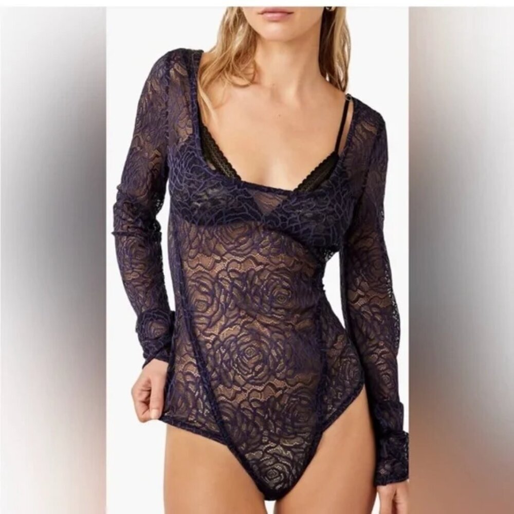 NWT Free People Women's in My Head Thong Bodysuit Small S